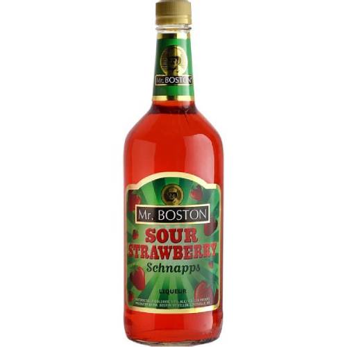 Mr. Boston Liqueur Sour Strawberry Schnapps - 1L